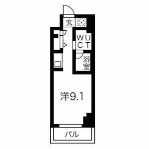 スパシエ東神奈川(1K/11階)の間取り写真