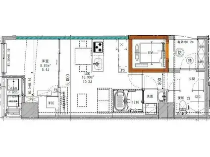 リビオメゾン東日本橋(1LDK/3階)の間取り写真