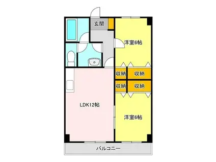 シャルムレジデンス御幸ヶ原(2LDK/5階)の間取り写真