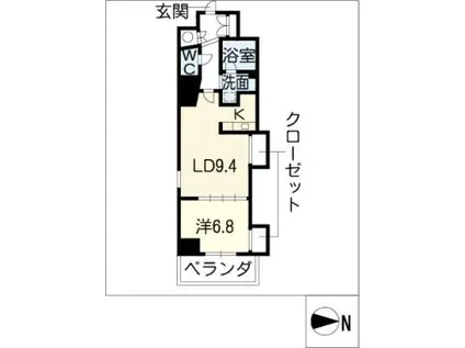 エルブ葵(1LDK/6階)の間取り写真