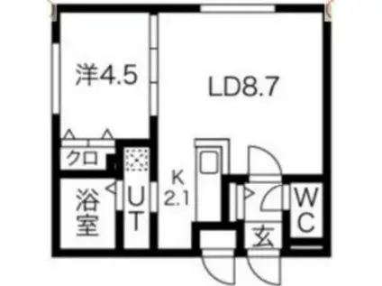 ヴィヴァーチェN19(1LDK/5階)の間取り写真