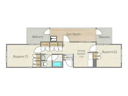 マノワール小滝園(2DK/3階)の間取り写真
