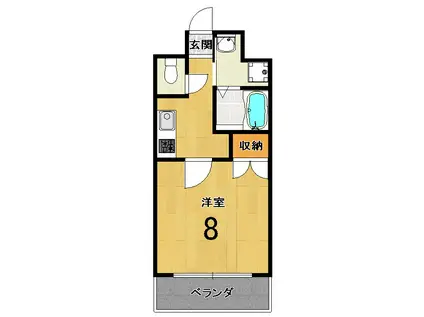 ティムール九条(1K/4階)の間取り写真