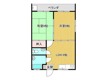 當銘マンション(2LDK/2階)の間取り写真