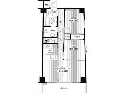 ウィスタ高井戸(2LDK/3階)の間取り写真
