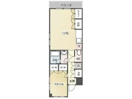 FAITHタワー1991(1LDK/7階)の間取り写真