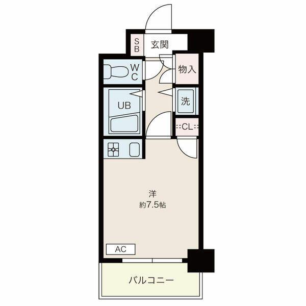 ダイアパレス御門(ワンルーム/5階)の間取り写真
