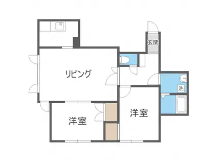 プライムハウス美園B(2LDK/1階)の間取り写真