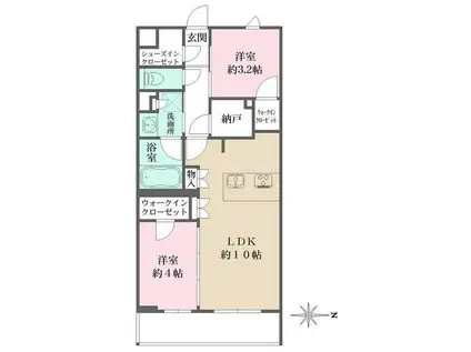 ラペルラ自由が丘2(2LDK/1階)の間取り写真