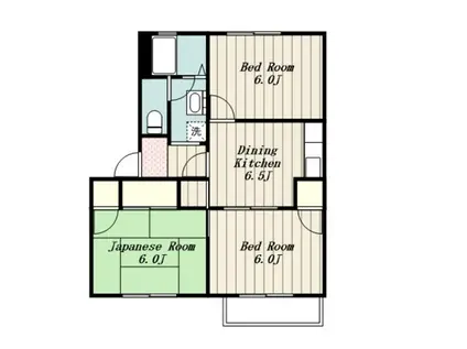 カーサ・ツジII(3DK/2階)の間取り写真