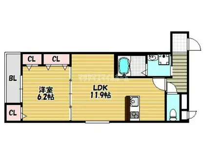 フジパレス鴻池新田V番館(1LDK/1階)の間取り写真