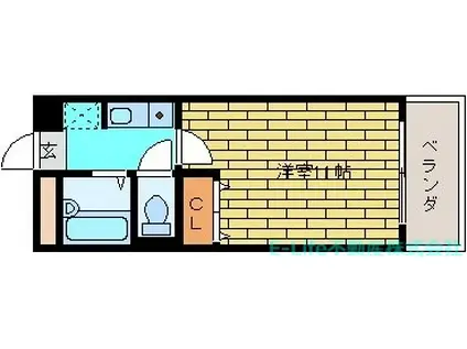 小峯フォリストA(1K/2階)の間取り写真