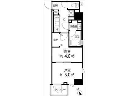 DELCCS IKEBUKUROデルックス池袋(2K/6階)の間取り写真