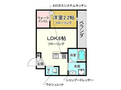 豊中市待兼山町PJ(1LDK/4階)の間取り写真