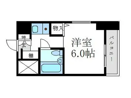 猪名寺パークマンションI(ワンルーム/3階)の間取り写真