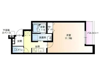 フジパレス東正雀(1K/1階)の間取り写真