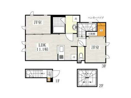 CB蒲田シャルマン(2LDK/3階)の間取り写真