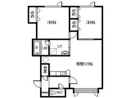 プリウス(2LDK/2階)の間取り写真