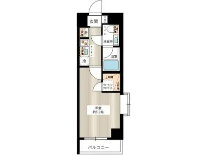 ハーモニーレジデンス清澄ガーデン(1K/1階)の間取り写真