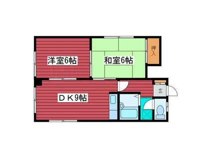 ヴィラアカシア(2LDK/2階)の間取り写真