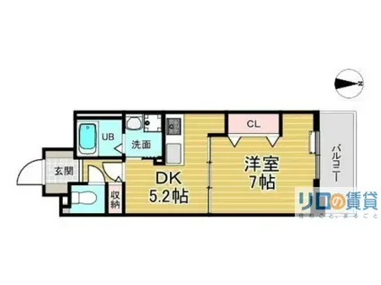 NLC新大阪パートIII(1DK/7階)の間取り写真