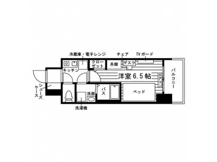 学生会館 ソレイユ塩釜口2(1K/2階)の間取り写真