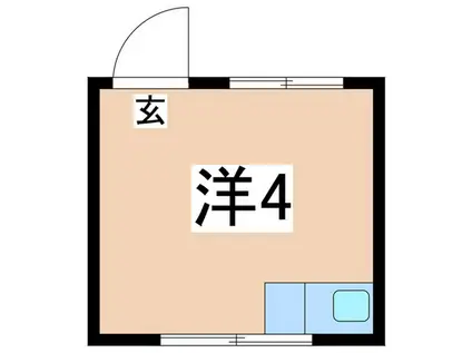 柳荘(ワンルーム/2階)の間取り写真