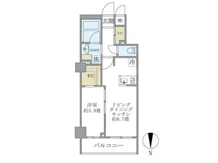 SOLAST SQUARE綾瀬(1LDK/5階)の間取り写真