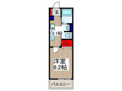 ティルタ南住吉(1K/1階)の間取り写真