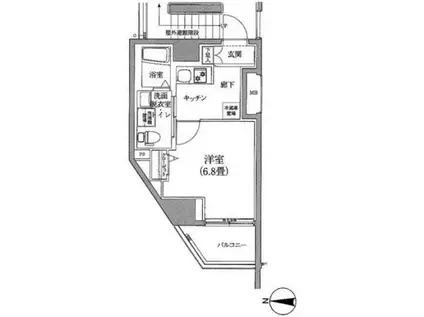 アイル イムーブル深川(1K/4階)の間取り写真