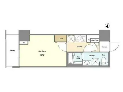 ビーピーアールレジデンス町田(1K/8階)の間取り写真