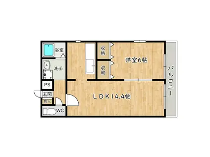 AZUR羽衣(1LDK/3階)の間取り写真