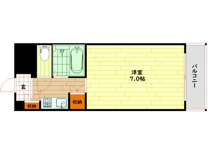 インターナショナル関目(ワンルーム/6階)の間取り写真