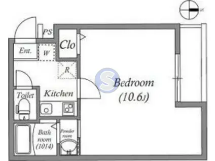 EN西ノ京二条(1K/2階)の間取り写真