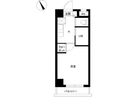 スカイコート早稲田第5(1K/4階)の間取り写真