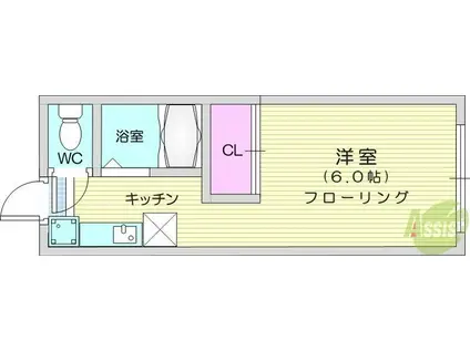 ホワイトキャッスル5番館(1K/1階)の間取り写真