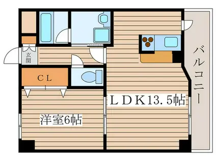 ウィステリア妙音通(1LDK/2階)の間取り写真