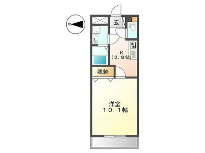 ピュア プリミエール(1K/4階)の間取り写真