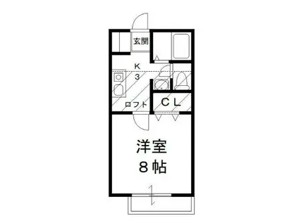 QUATRE SAISONS キャトルセゾン(1K/2階)の間取り写真