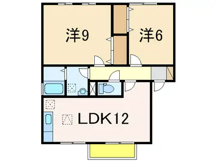 ハイガーデン(2LDK/1階)の間取り写真