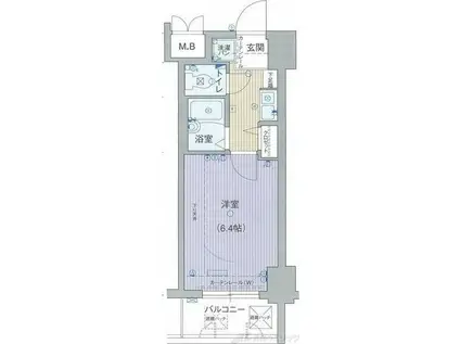 エステムコート新大阪(ワンルーム/8階)の間取り写真