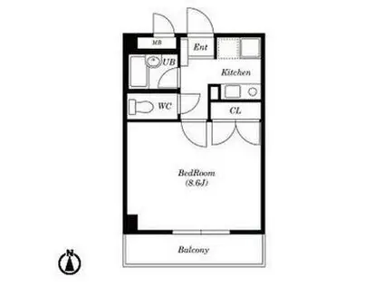 ベルメゾン並木(1K/1階)の間取り写真