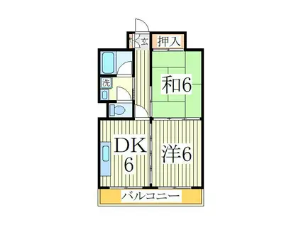 山口マンション(2DK/7階)の間取り写真