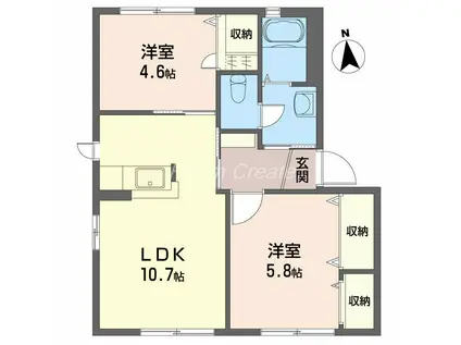 シャーメゾン上板(2LDK/1階)の間取り写真