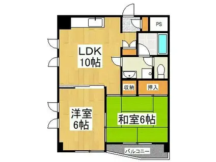 ベルメゾン元町(2LDK/2階)の間取り写真