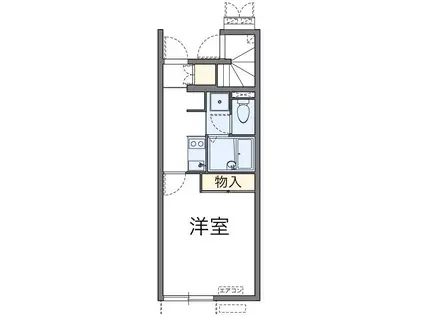 クレストタウンC(1K/1階)の間取り写真