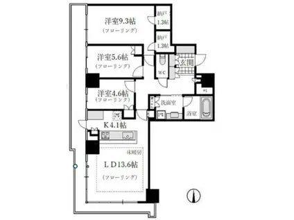 ザ・パークハウス神戸ハーバーランドタワー(3LDK/20階)の間取り写真