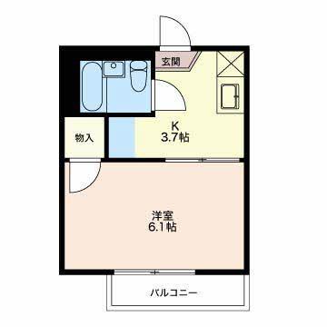はーとふる(1K/2階)の間取り写真