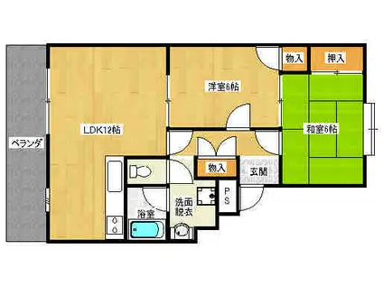 ニューハイツ(2LDK/1階)の間取り写真