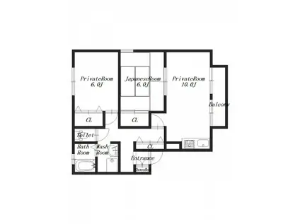 アネシスC(2LDK/1階)の間取り写真